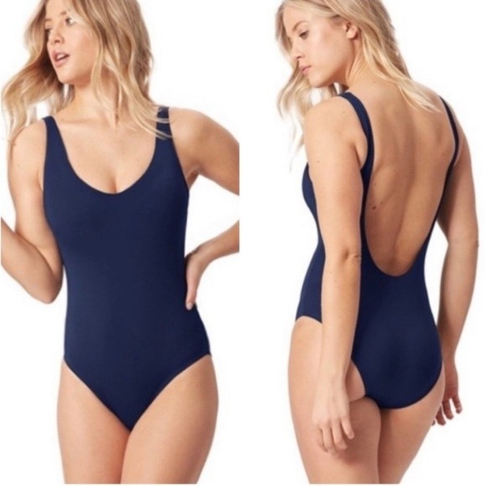 Andie the ibiza navy blue one piece swimsuit size medium